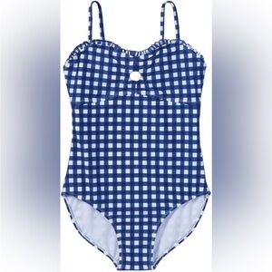 NWT Kid XS (4/5) Art Class Navy Blue Gingham Swimsuit